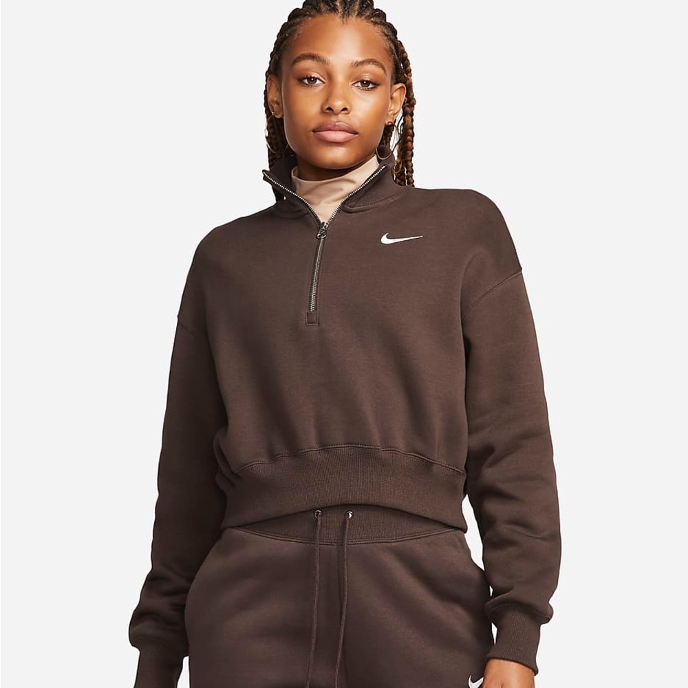 Brown Nike Half-Zip Sweatshirt